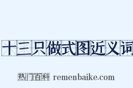 十三只做式图近义词是什么意思的图片